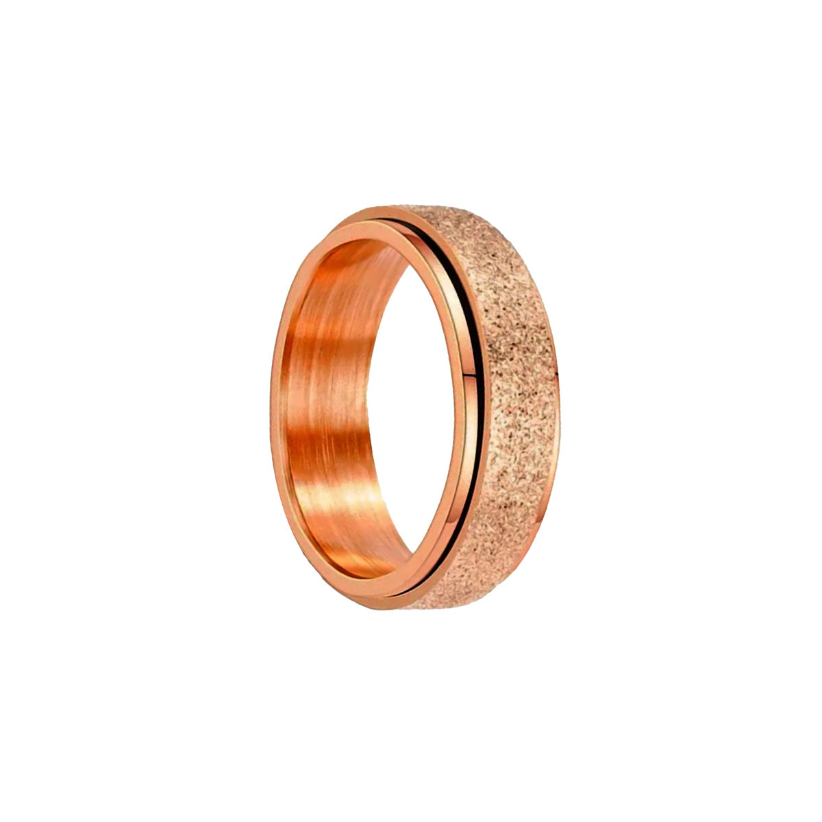 Sprankelende, roségoud vergulde spinnerring / antistressring (316L-staal)
