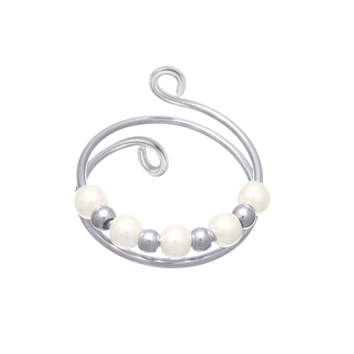 Antistressring met twee draden en draaibare kraaltjes (316L-staal)