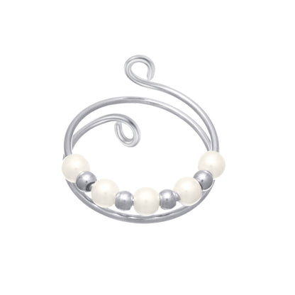 Antistressring met twee draden en draaibare kraaltjes (316L-staal)