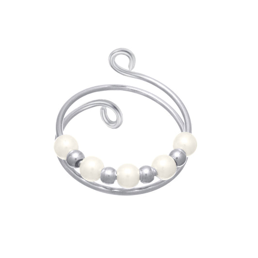 Antistressring met twee draden en draaibare kraaltjes (316L-staal)