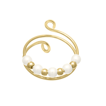 Antistressring met twee draden en draaibare kraaltjes (316L-staal)
