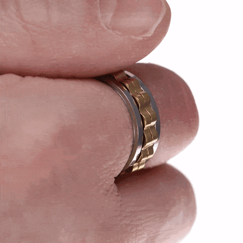 Draaiende tandwielring, verguld stalen anti-stressring (staal 316L)