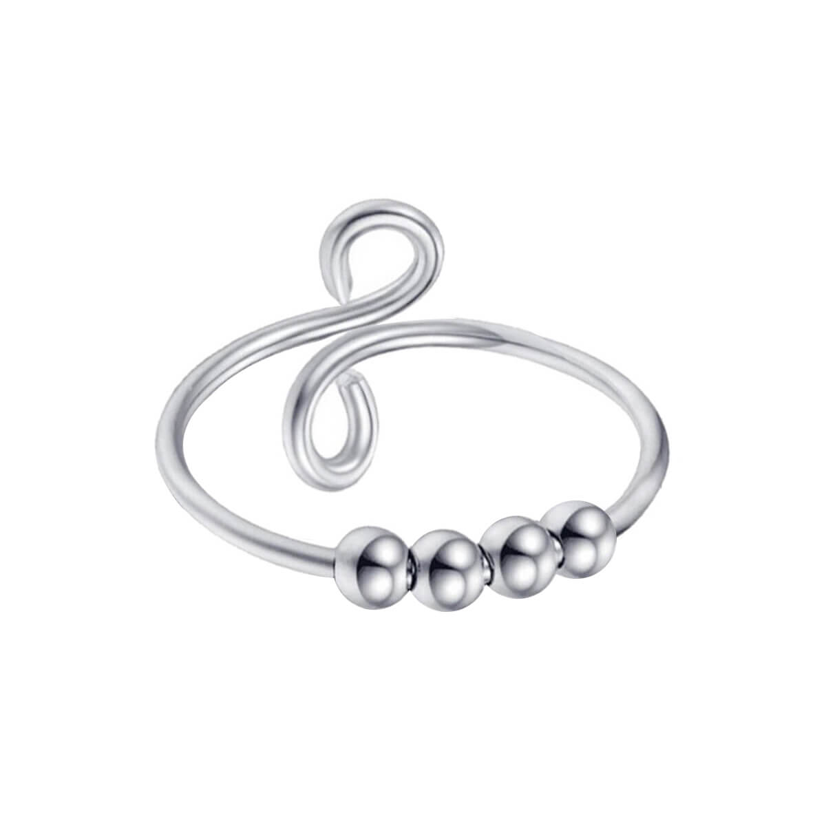 Antistressring met draaibare kraaltjes – 4 kraaltjes (316L-staal)