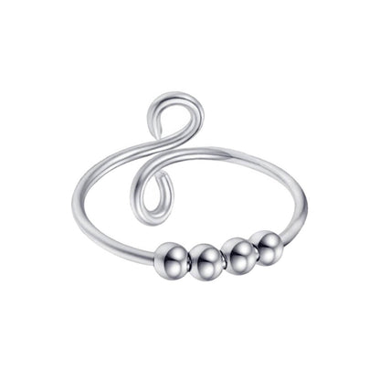 Antistressring met draaibare kraaltjes – 4 kraaltjes (316L-staal)