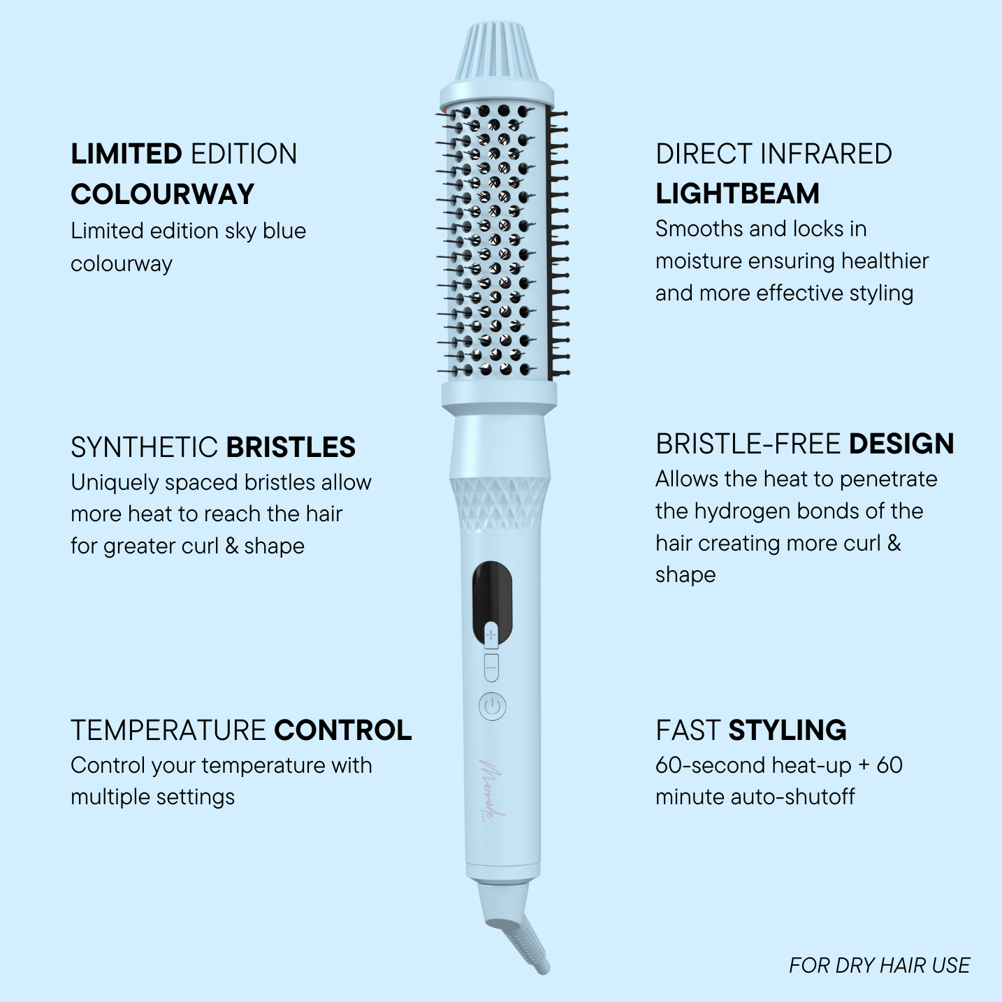 GlowBrush | Maakt snel en eenvoudig glad en steil haar mogelijk