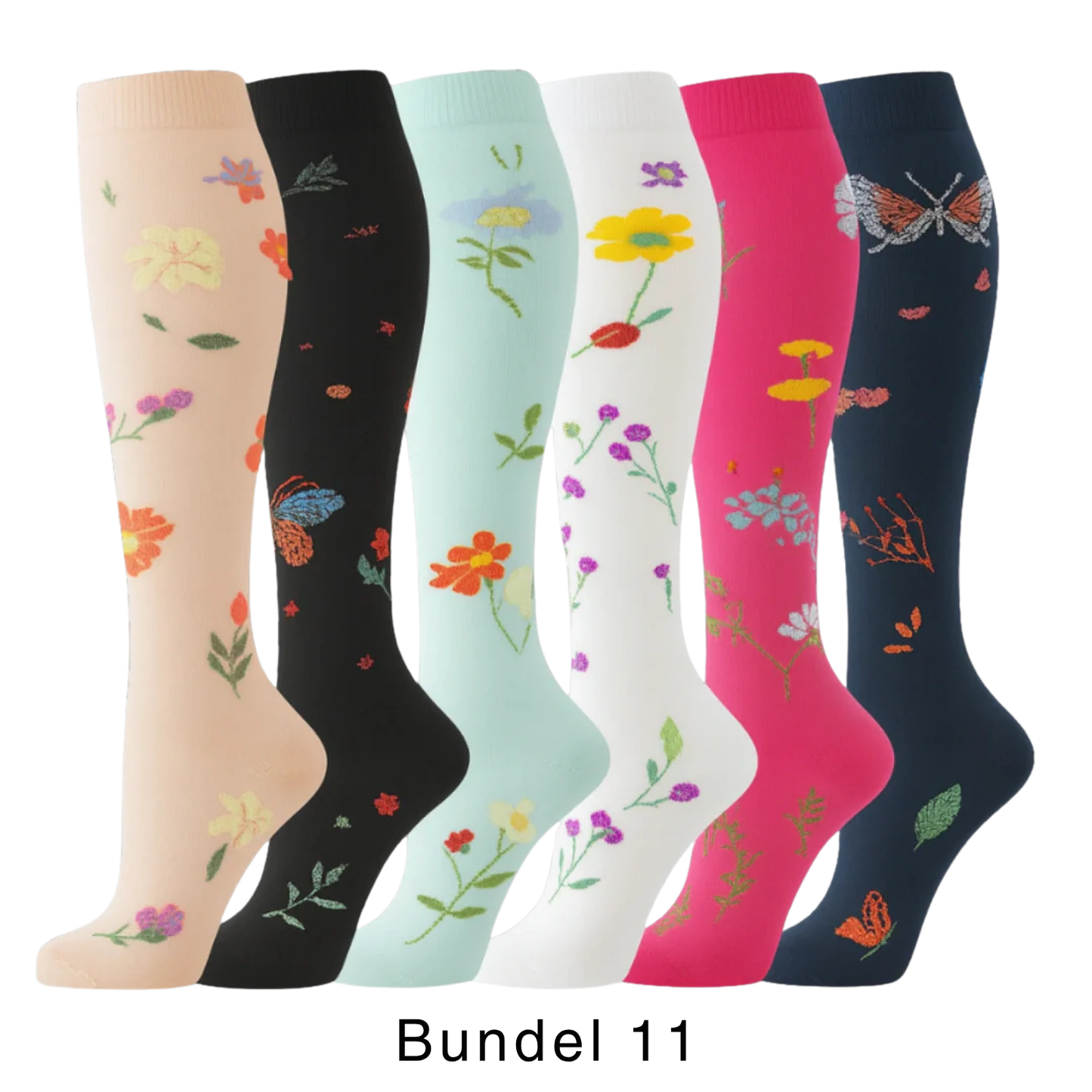 Colorify | Kleurrijke compressiekous (6 paar)