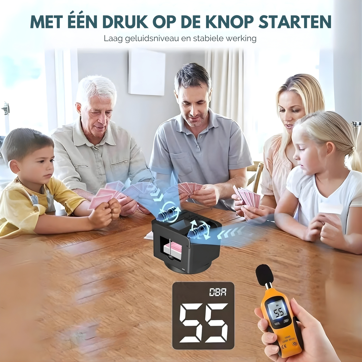 2-in-1 Automatische Kaartenschudder en Dealer met 4 Afstandsbedieningen voor Kaartuitgifte