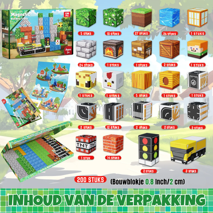 Suburb City - Magnetische Bouwtegels STEM Speelgoed | 2025 Dorpscollectie | 100–300 stuks | 2cm