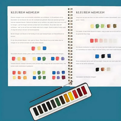 Complete aquarelboekenset – GRATIS aquarelverf en penselen inbegrepen