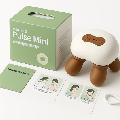 Pulse Mini Slimme Nek- en Schoudermassageapparaat met Warmtetherapie – Ideaal Cadeau voor Ontspanning