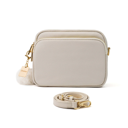 Luma | Compacte lederen crossbodytas - Ivoor