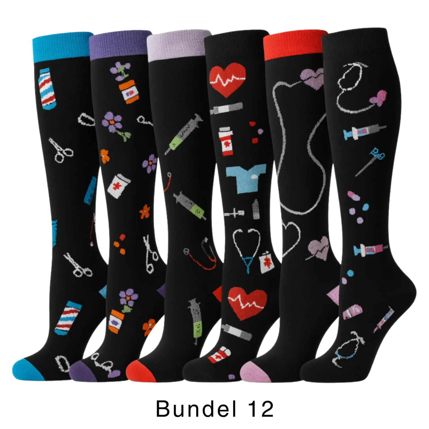Colorify | Kleurrijke compressiekous (6 paar)