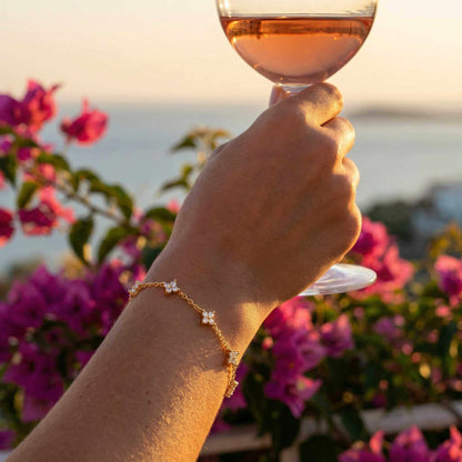 Kristallen bloemenarmband