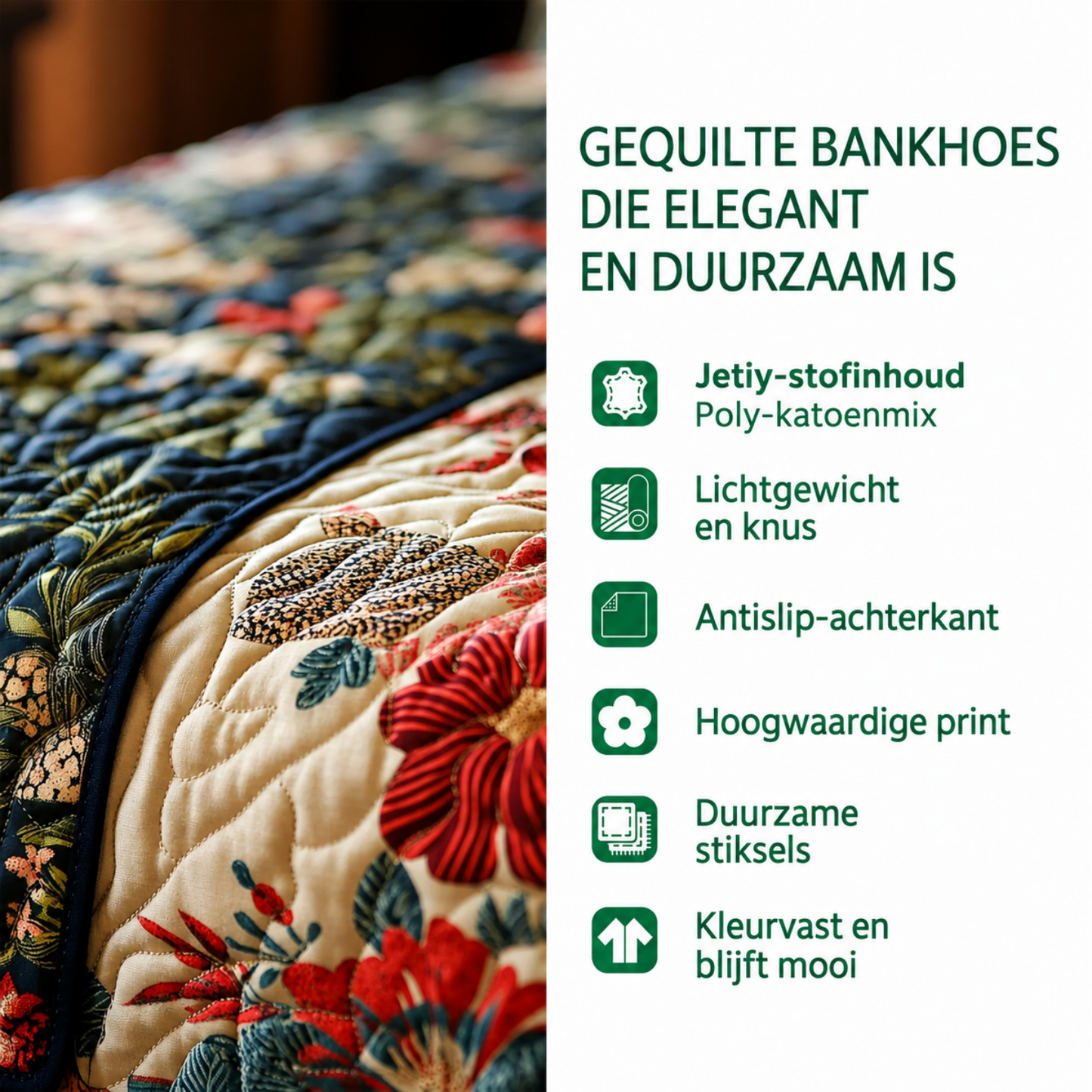 Gewatteerde bankhoes Sunshine