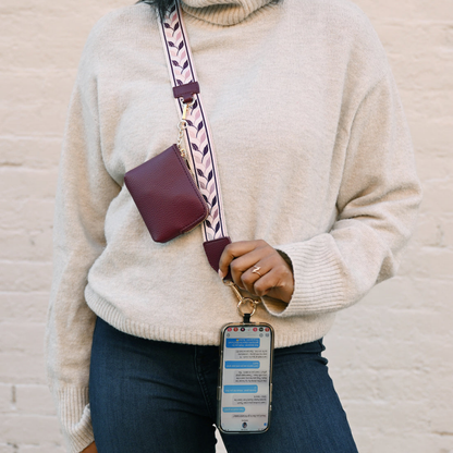 Clip & Go-riem met RFID-etui – bladmotief