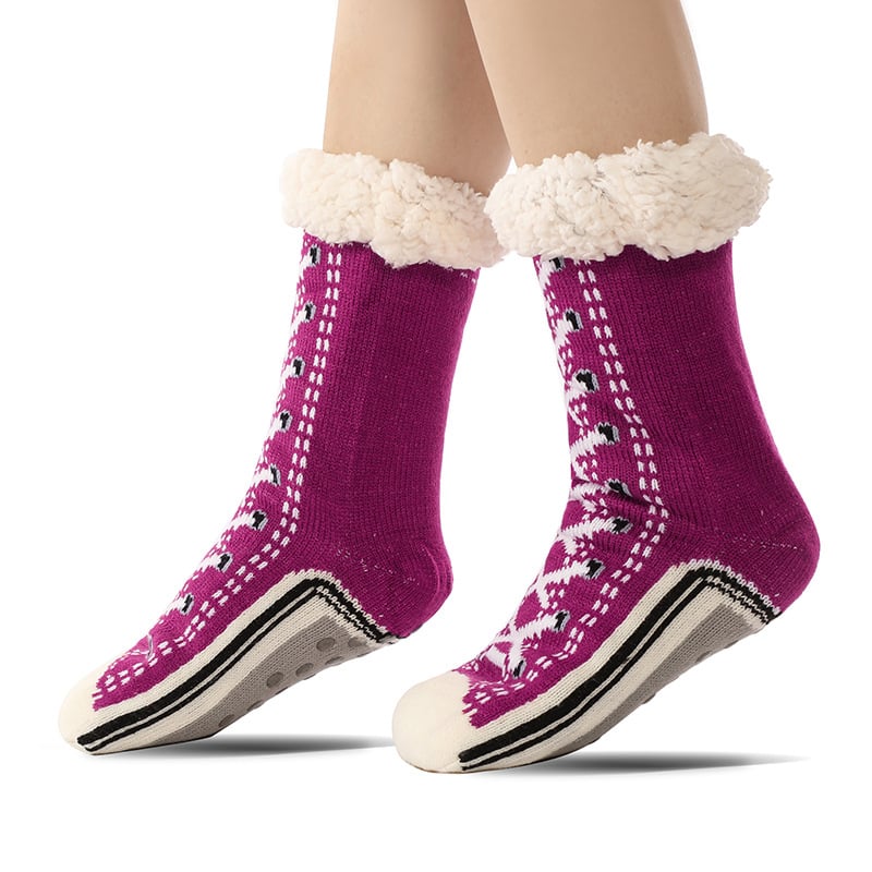 Warm Luxe Winter Huissokken – Ultradikke Fleecevoering, Antislip Zool & Gebreid Design