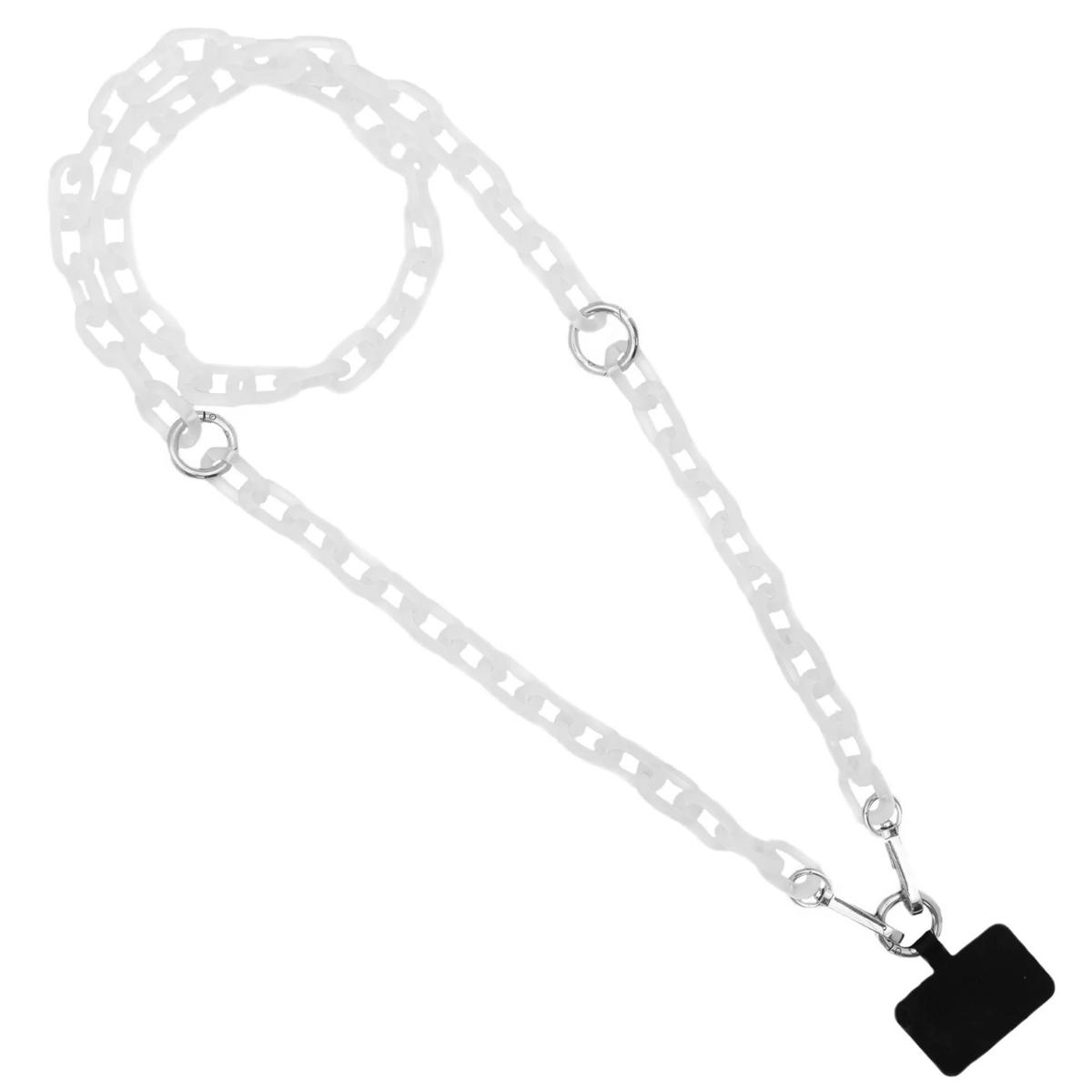 Clip & Go White Ice-ketting met zilverkleurige hardware