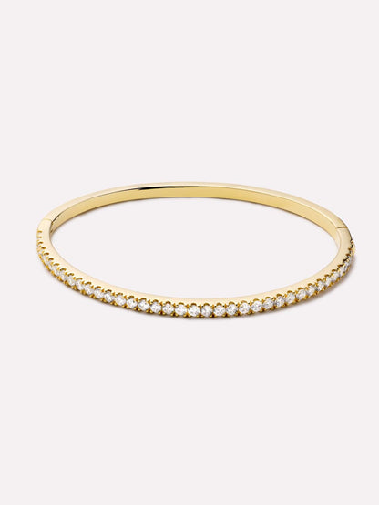SilkGlow | Elegante Slanke Bangle - 14K Goud op Zilver