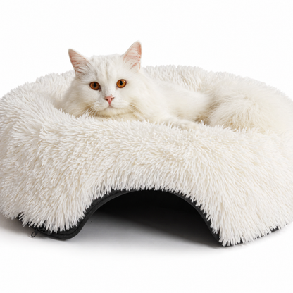 SnugNest | Vilten kattentunnel-kattenbed - Kalmerende donut