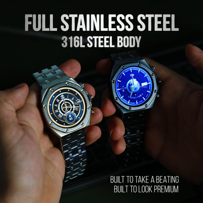 Sentinel | Stalen hex-bezel smartwatch