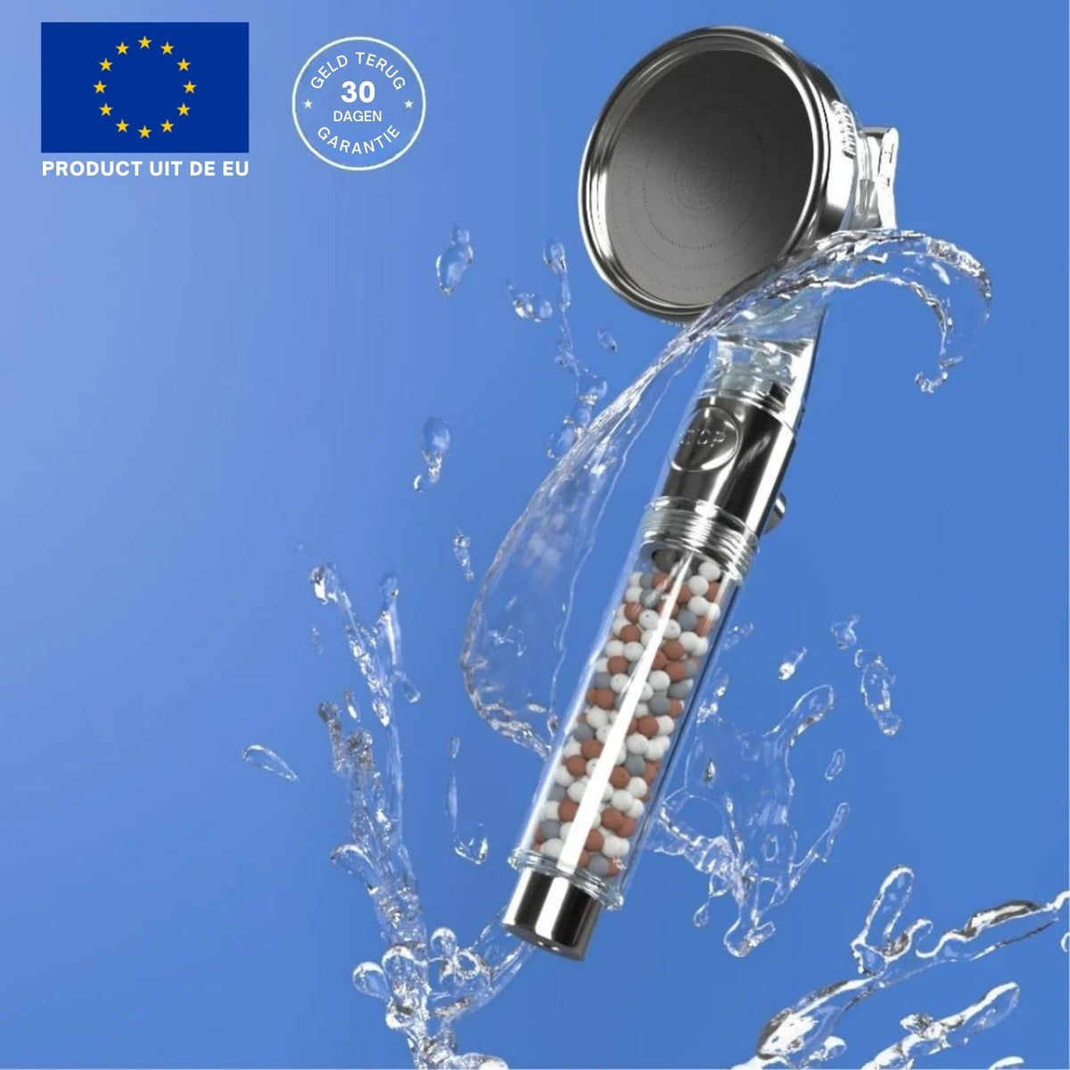 AquaPulse Ionic Pro Douchekop met Drukversterking en Minerale Filtertechnologie