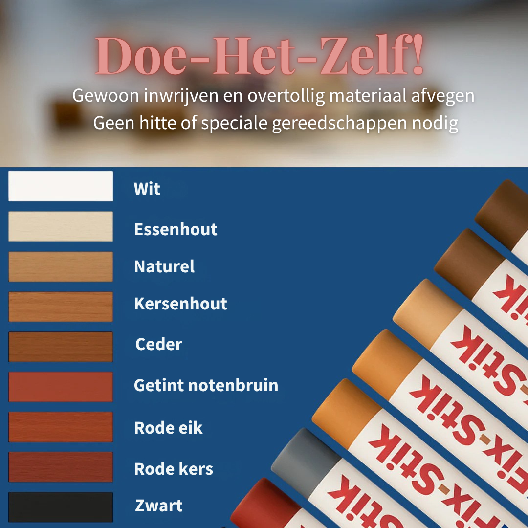 Houtrestauratie Waxpen-set – naadloze reparatie van krassen en deuken