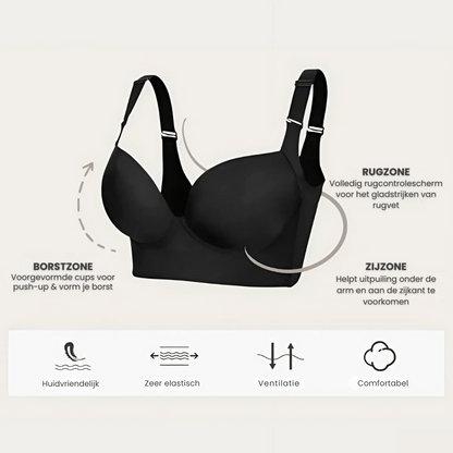 Magic SmoothLift Push-Up BH voor Volle Buste – Directe Gladde Ruglijn & Daglang Draagcomfort