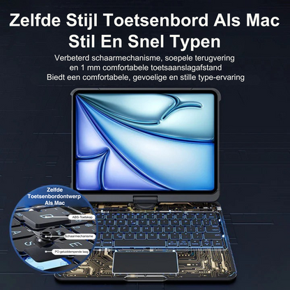 Transparante 360° iPad Toetsenbord Beschermhoes
