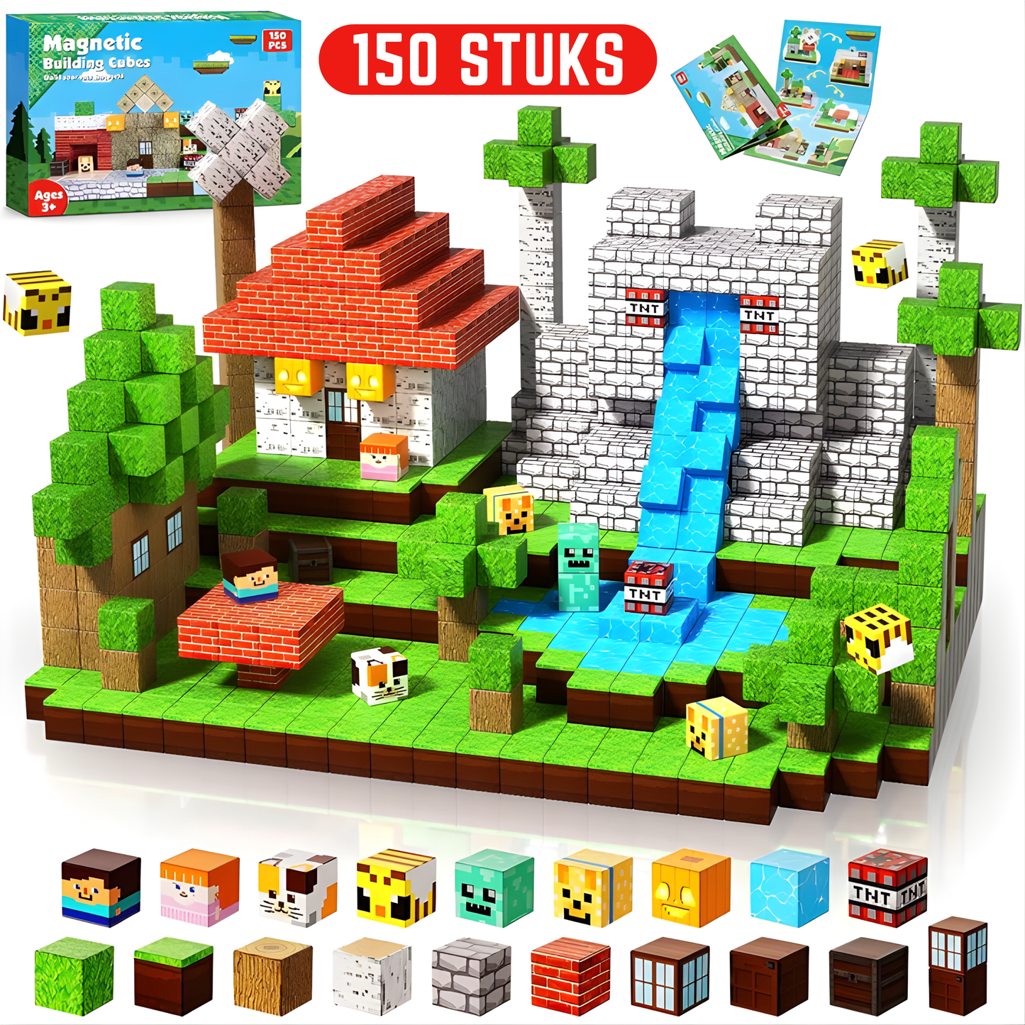 Bosleven - Magnetische Bouwblokjes | STEM Speelgoed | 2025 Dorpscollectie | 100–300 Stuks |