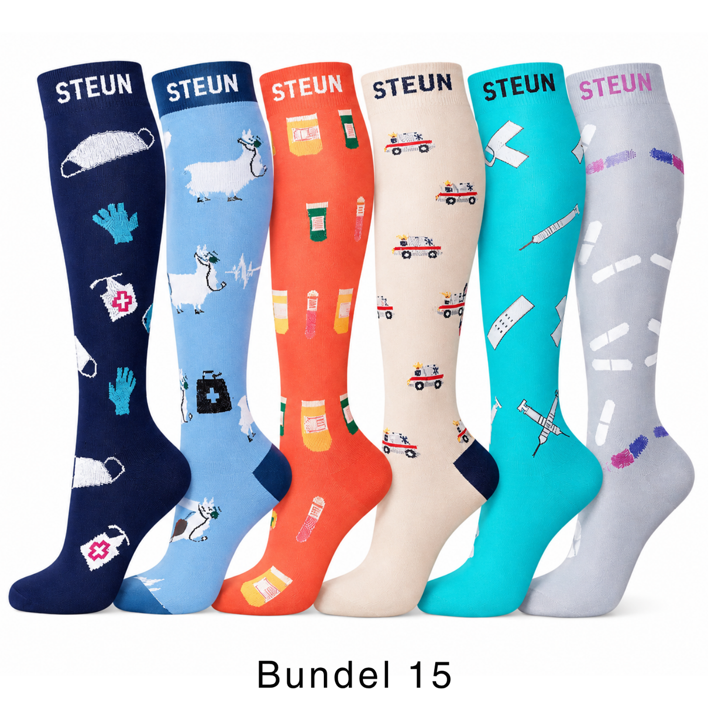 Colorify | Kleurrijke compressiekous (6 paar)