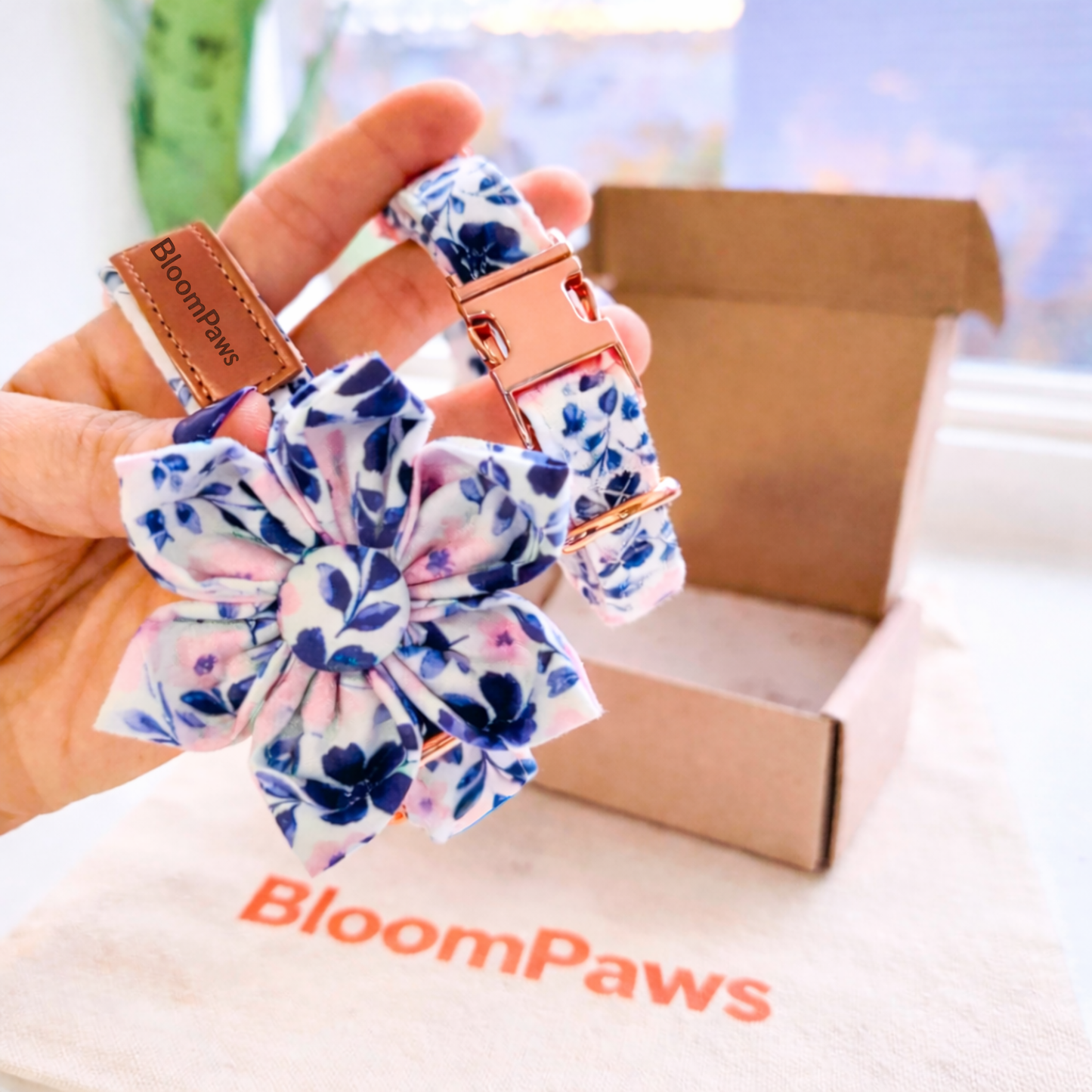 BloomPaws | Verstelbare Hondenhalsband - Klimop