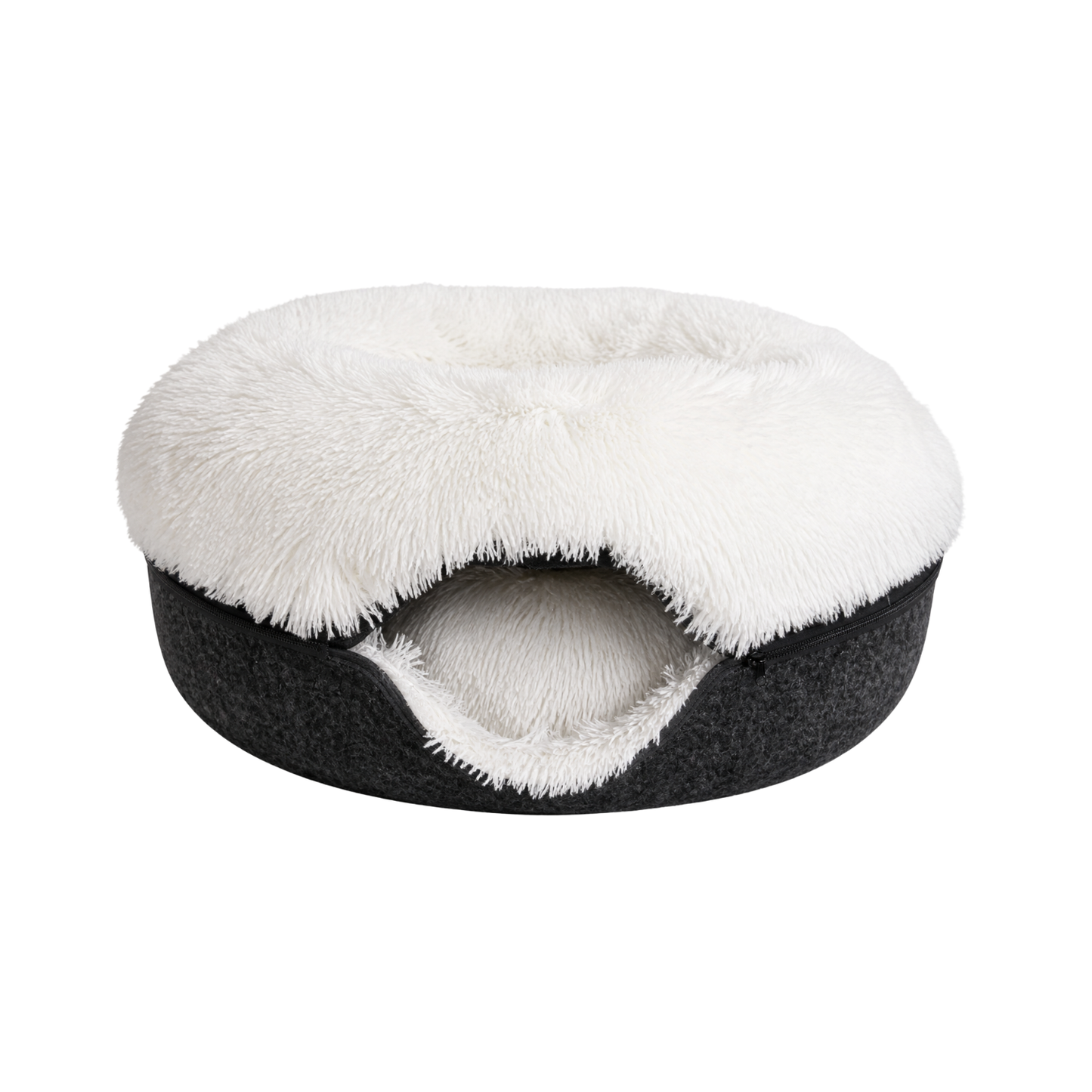 SnugNest | Vilten kattentunnel-kattenbed - Kalmerende donut