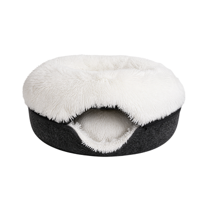 SnugNest | Vilten kattentunnel-kattenbed - Kalmerende donut