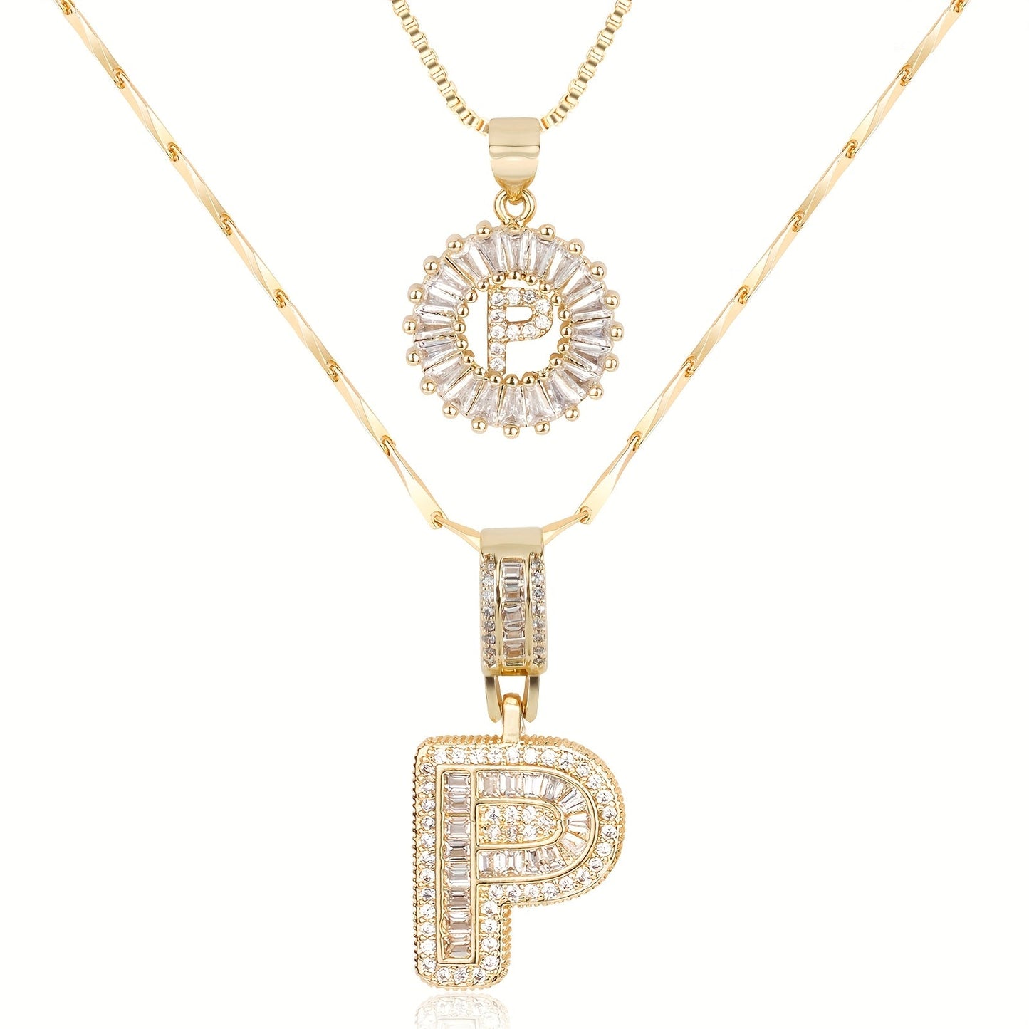 GemLetter | 14K Ketting met Diamanten Initiaal Hanger