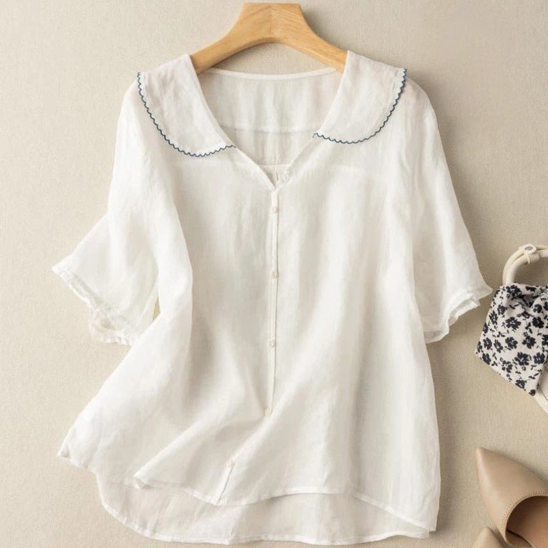 Isabelle | Lichtgewicht Linnen Blouse
