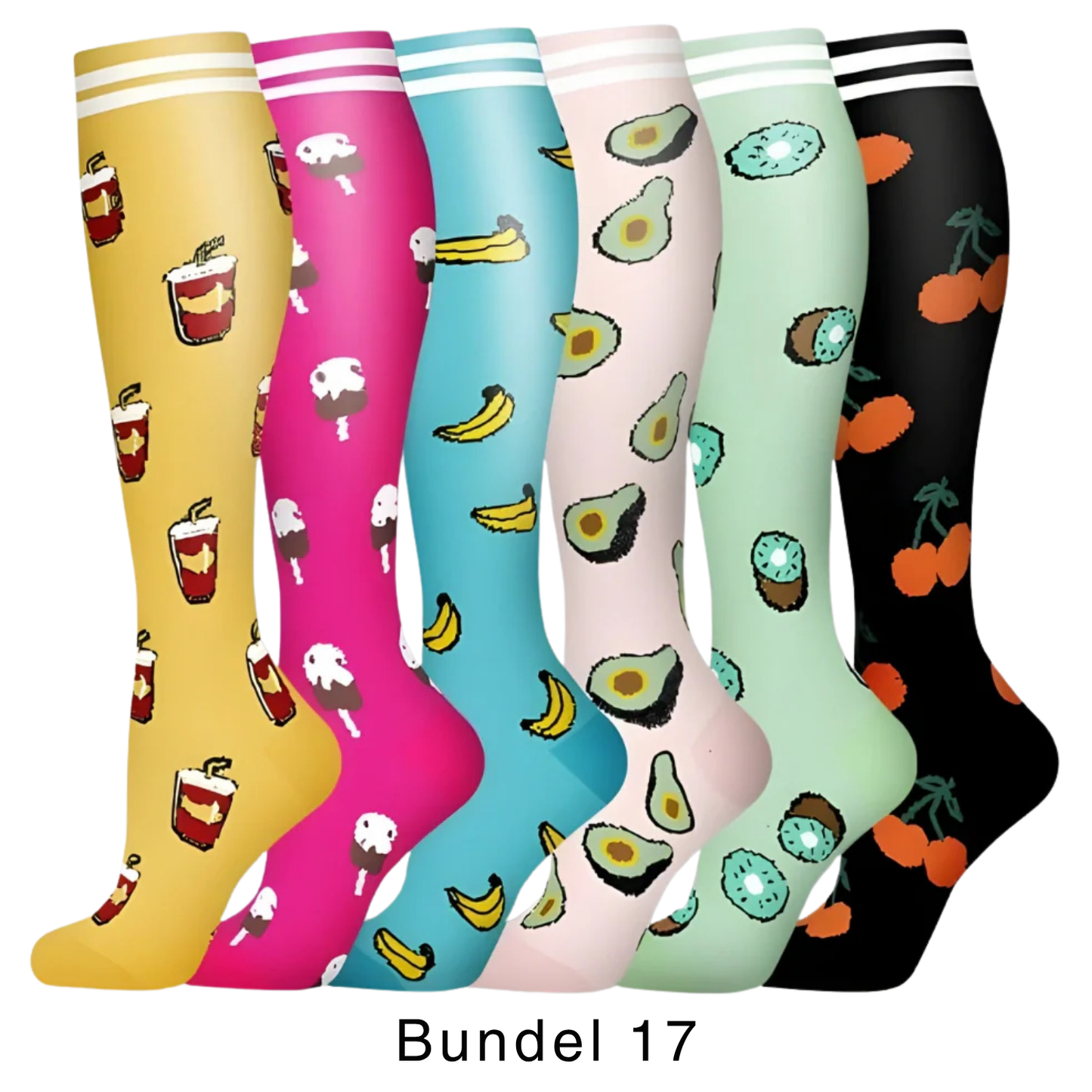 Colorify | Kleurrijke compressiekous (6 paar)