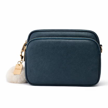 Luma | Compacte lederen crossbodytas - Blauwe Lagune