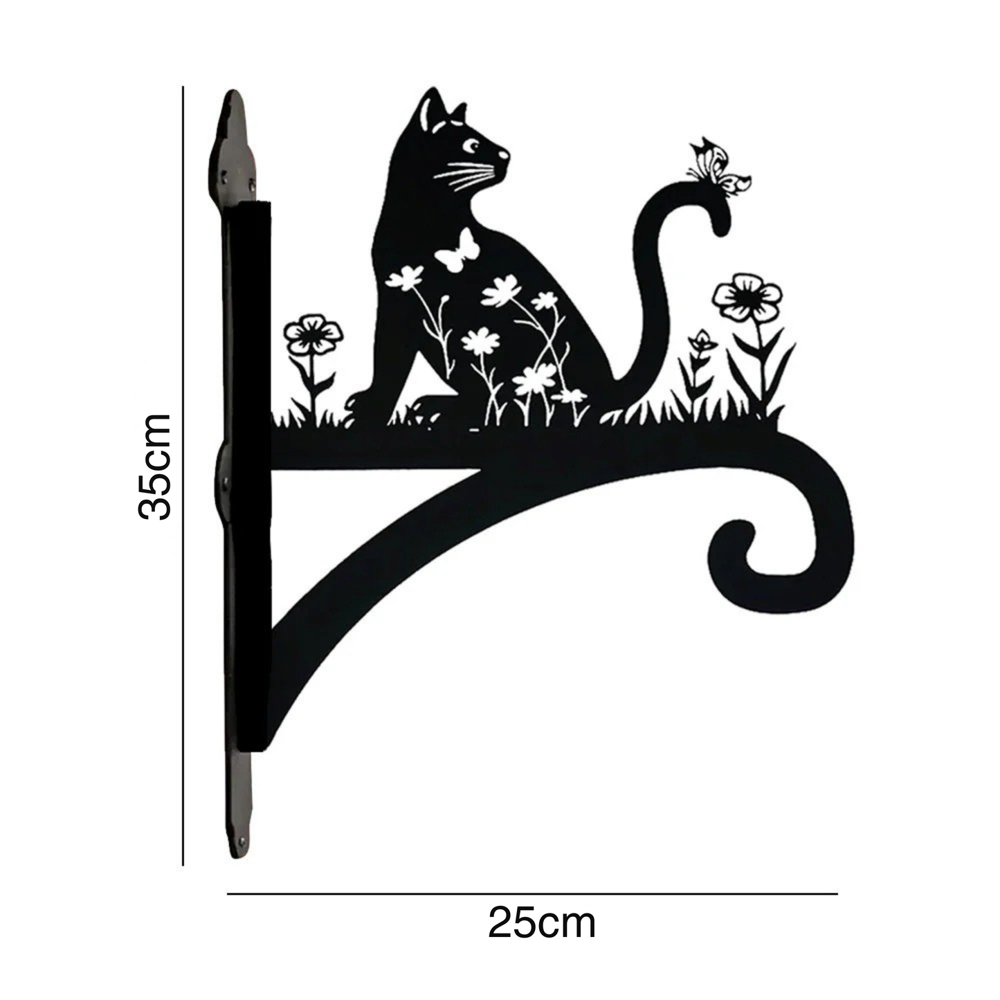 Metalen hangbeugel - Kat en bloem