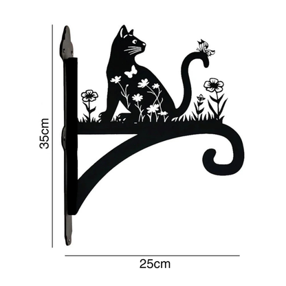 Metalen hangbeugel - Kat en bloem