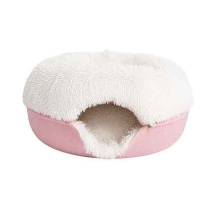 SnugNest | Vilten kattentunnel-kattenbed - Kalmerende donut