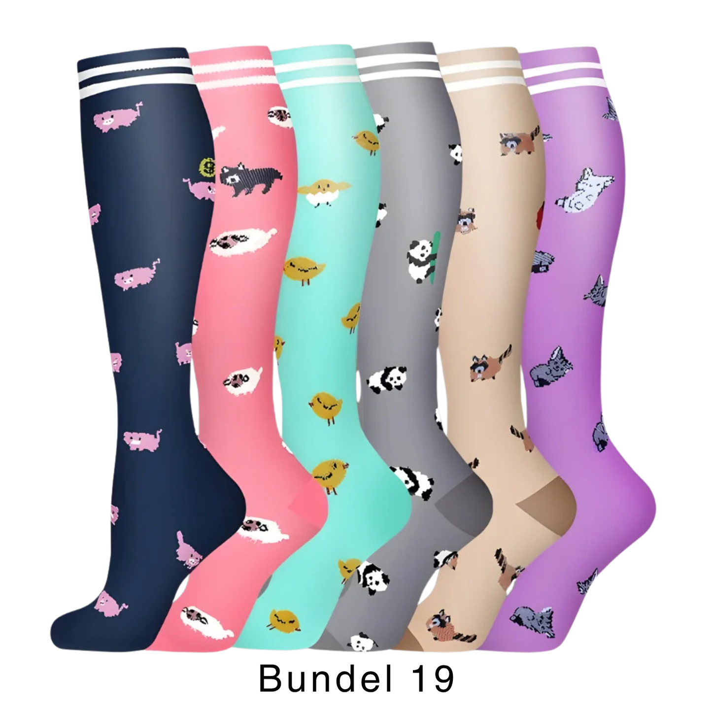 Colorify | Kleurrijke compressiekous (6 paar)