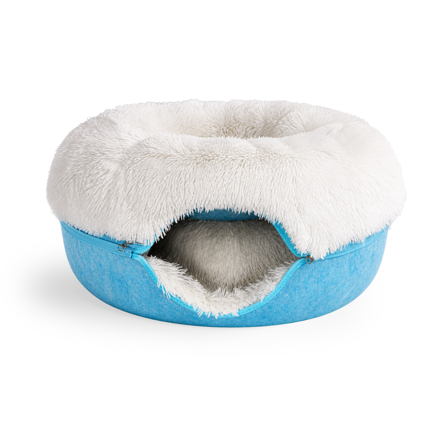 SnugNest | Vilten kattentunnel-kattenbed - Kalmerende donut