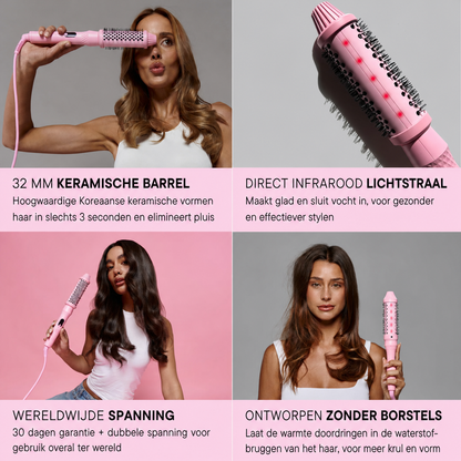 GlowBrush | Maakt snel en eenvoudig glad en steil haar mogelijk