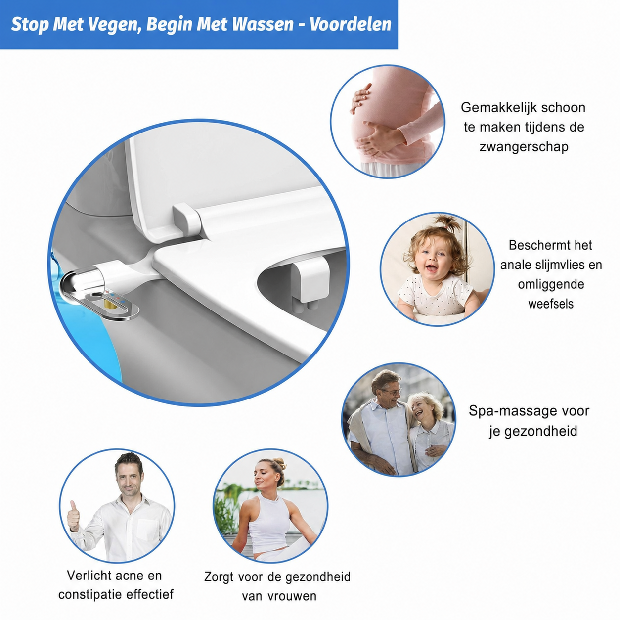 PureWash | Stroomloos bidet-opzetstuk