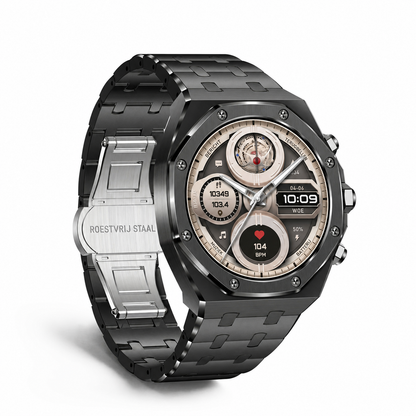 Sentinel | Stalen hex-bezel smartwatch