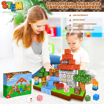Graslandplezier - Magnetische Bouwtegels STEM Speelgoed | 2025 Dorpscollectie | 100–300 stuks | 2cm