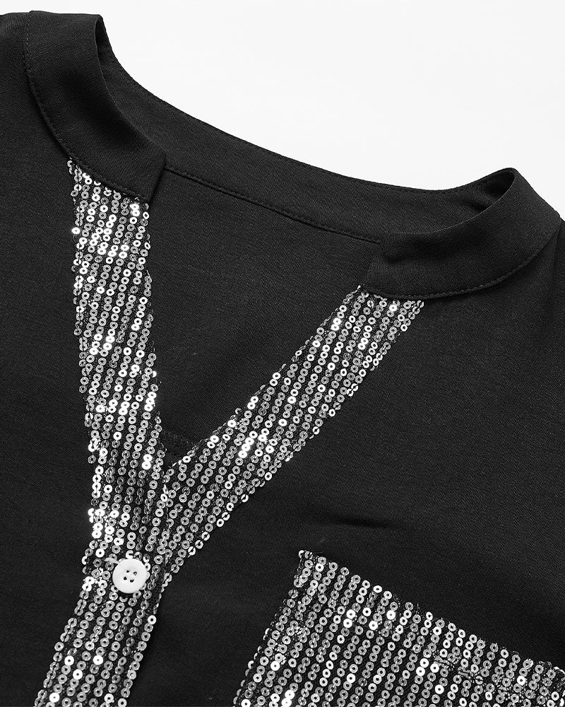 Sparkle Chic Blouse – Paillettenlook