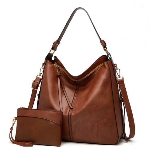 De Verona Luxe Lederen Anti-diefstal Handtas (+ GRATIS Portemonnee)