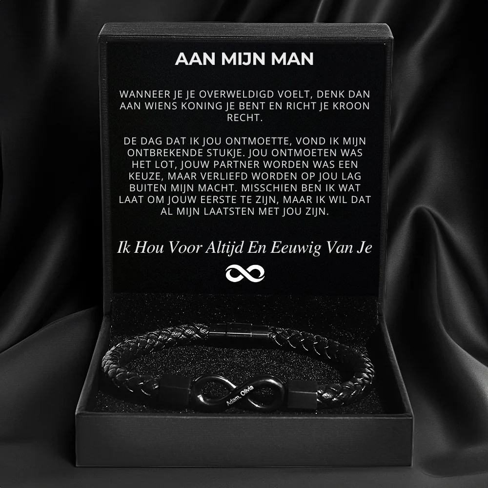 Voor Mijn Man – Oneindigheid Gepersonaliseerde Armband