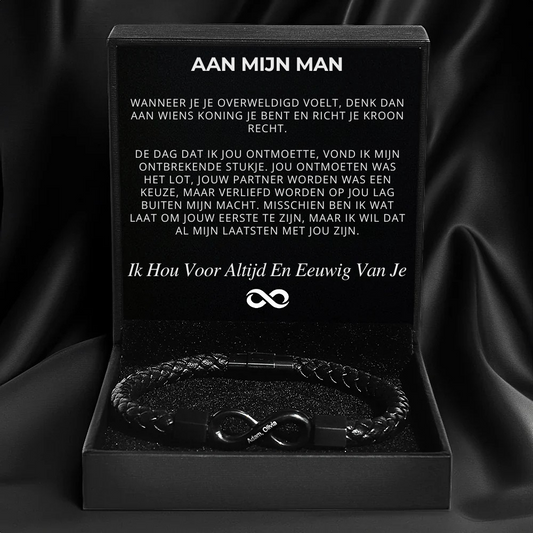 Voor Mijn Man – Oneindigheid Gepersonaliseerde Armband